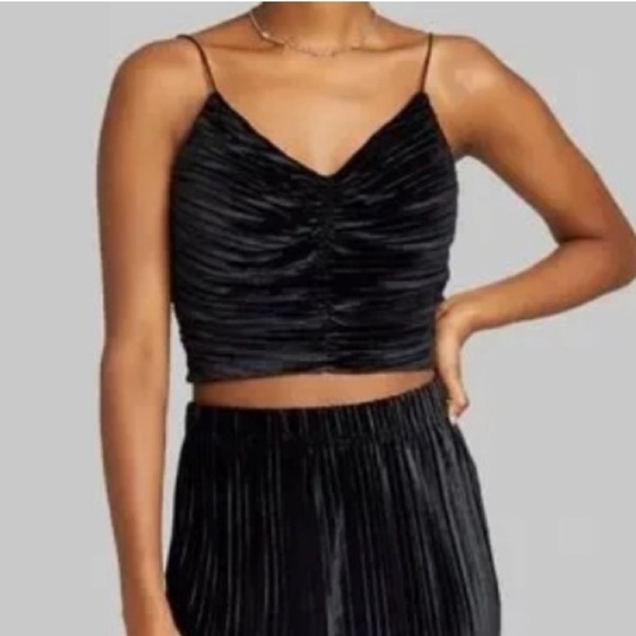 wild fable Tops - NWT Wild Fable Velvet Black Crop